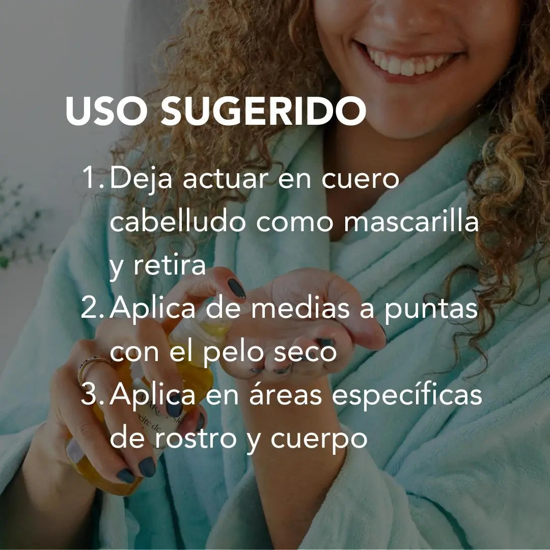 Uso sugerido del Aceite de Argán