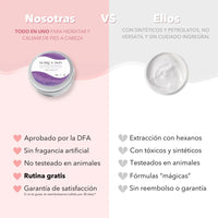 Tabla comparativa del bálsamo corporal de lavanda contra otros productos