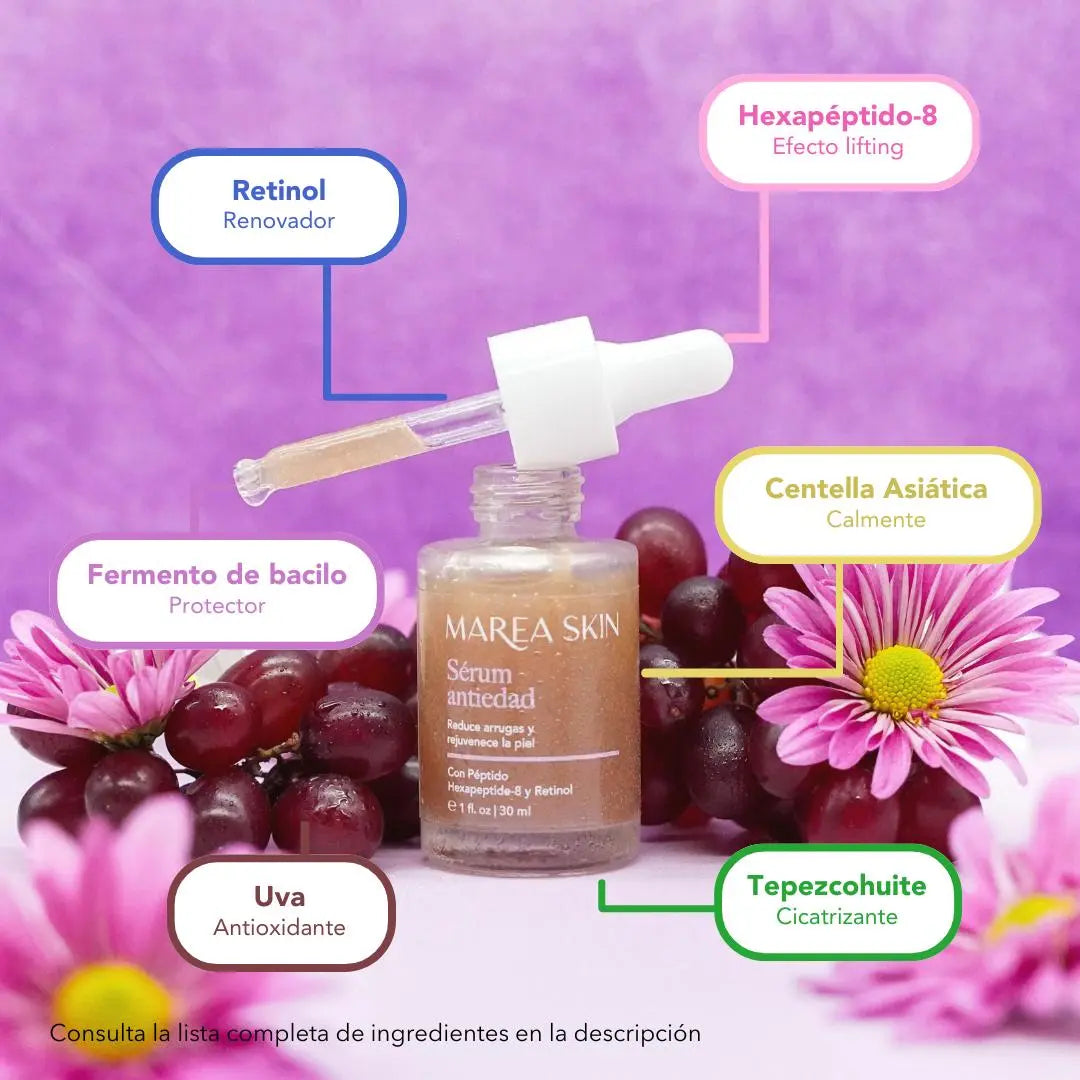 Ingredientes y beneficios de Sérum Antiedad